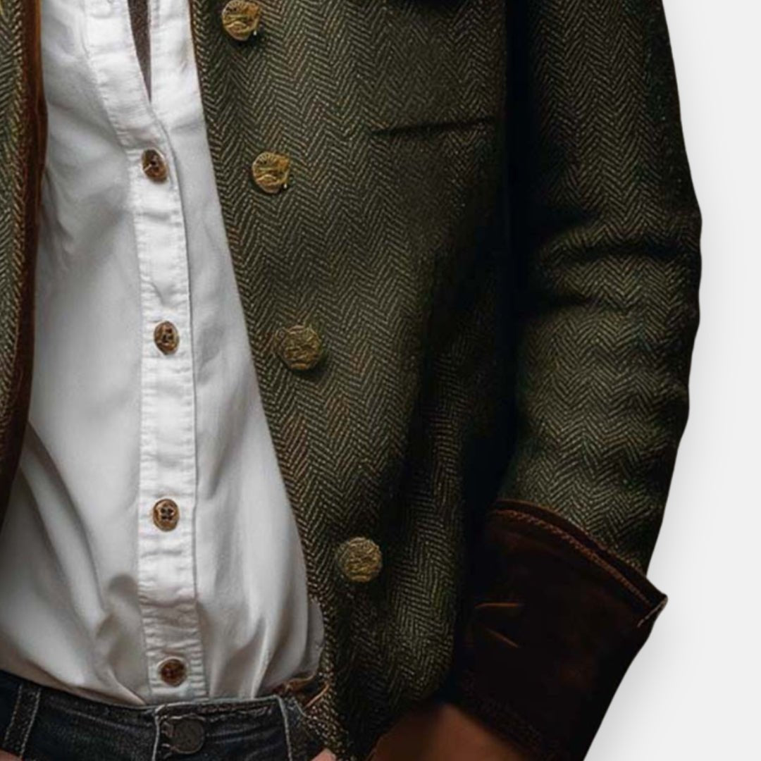 Virelle | Women's Herringbone Button Front Jacket