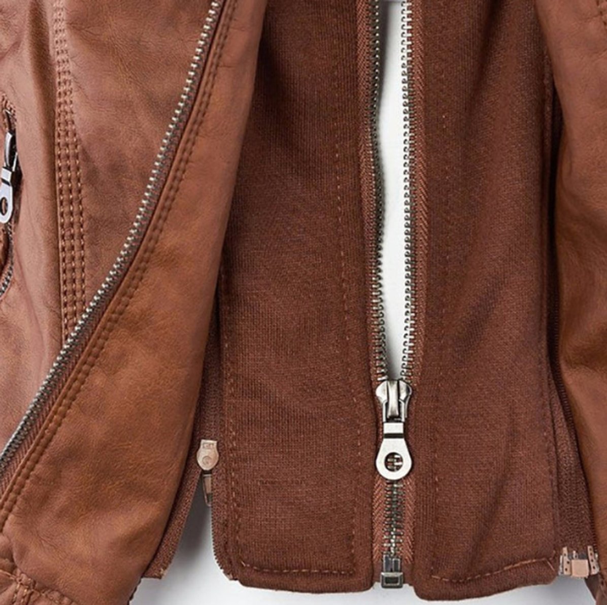 Nyla | Women's Hooded Faux Leather Biker Jacket