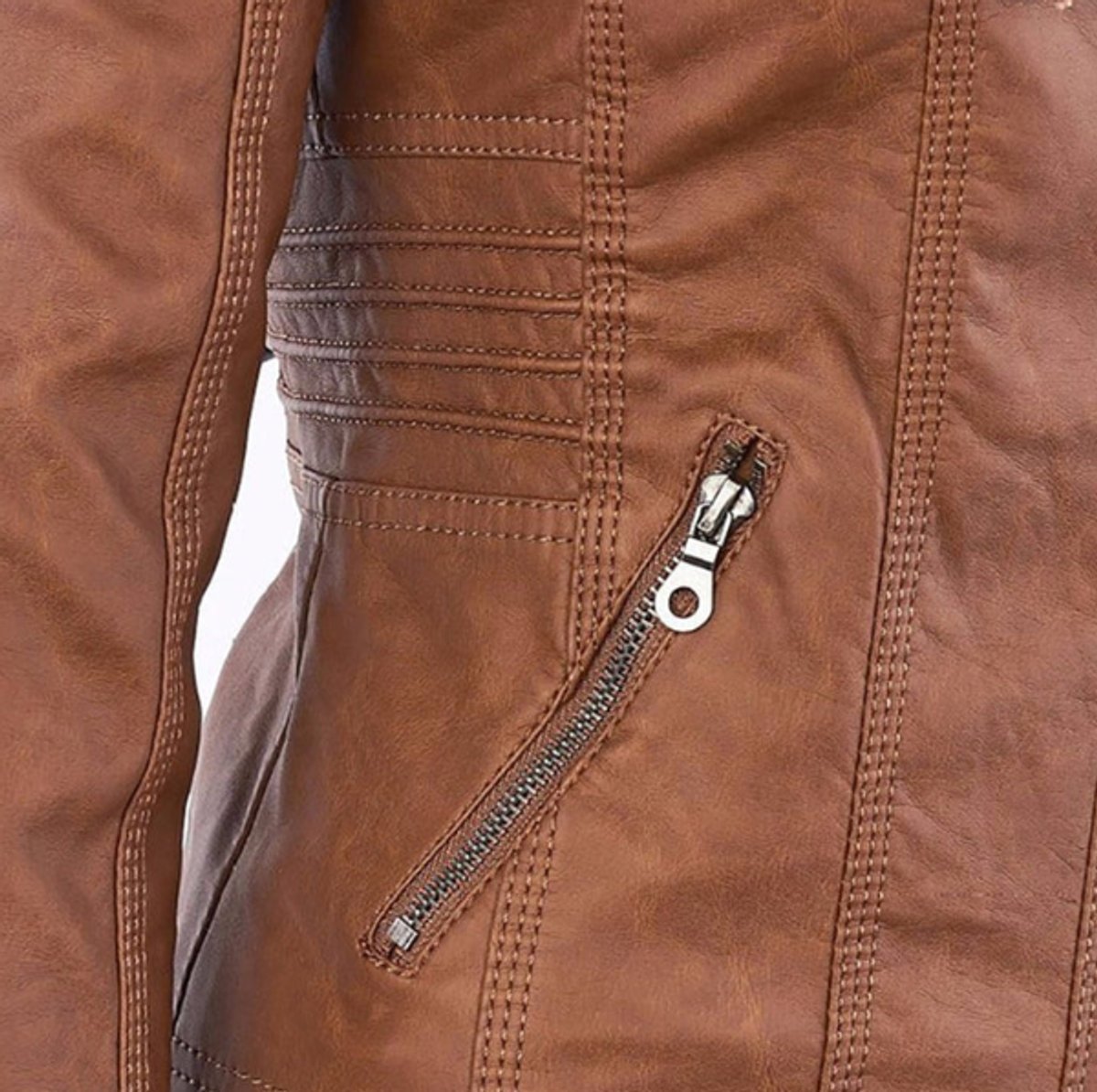 Nyla | Women's Hooded Faux Leather Biker Jacket
