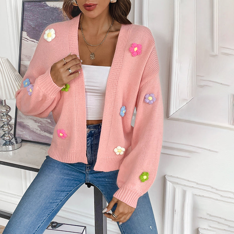 Fleurianne | Women's 3D Floral Knit Cardigan
