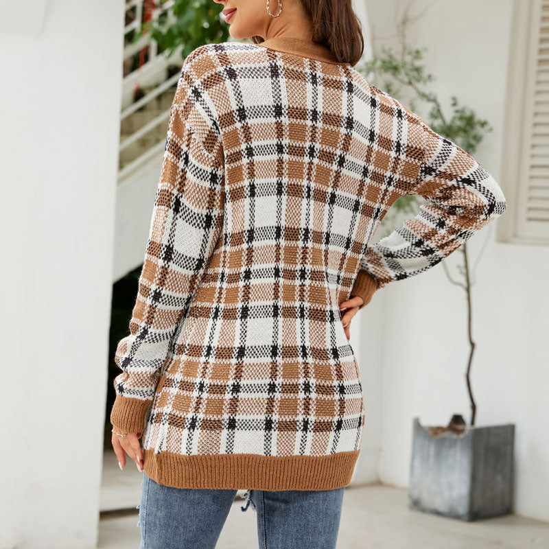 Marcelline | Women's Longline Patterned Knit Cardigan