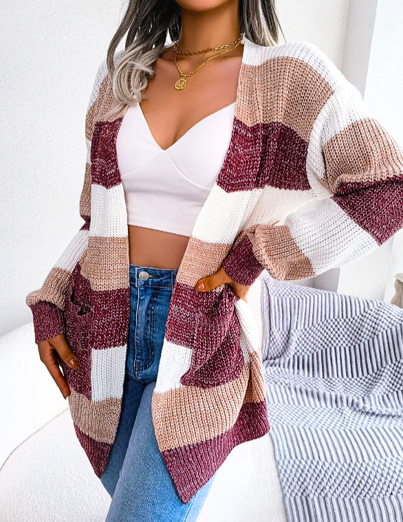 Marlowe | Women's Colour-Block Striped Cardigan