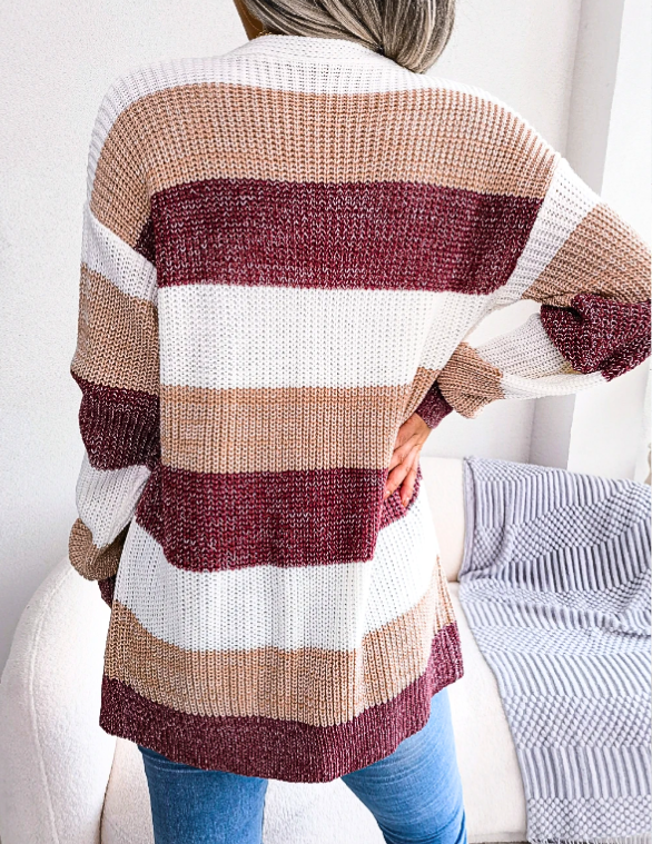 Marlowe | Women's Colour-Block Striped Cardigan