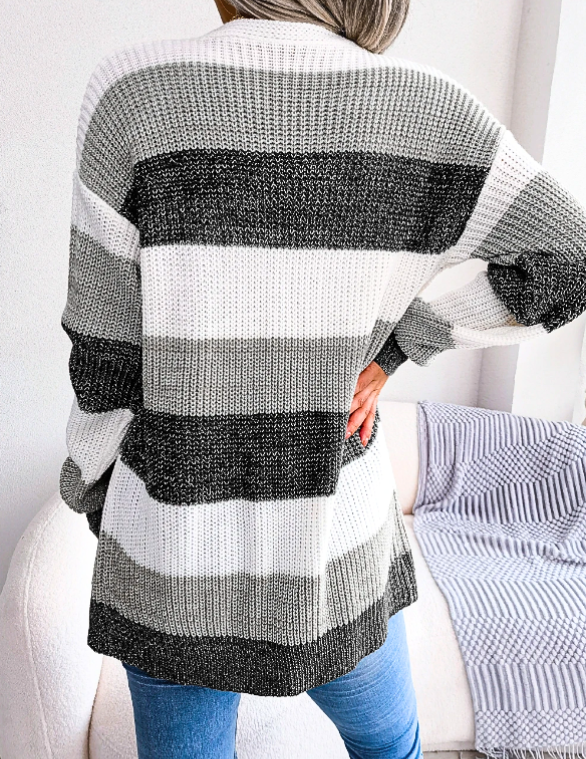 Marlowe | Women's Colour-Block Striped Cardigan