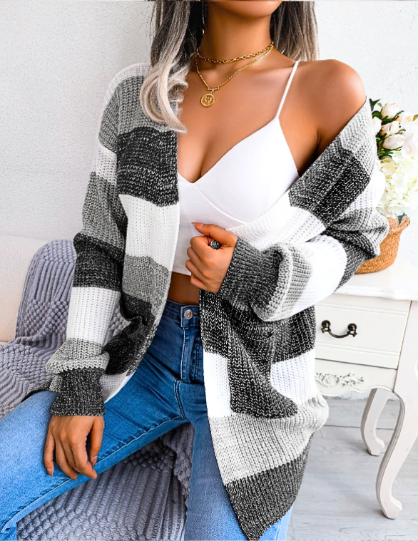 Marlowe | Women's Colour-Block Striped Cardigan