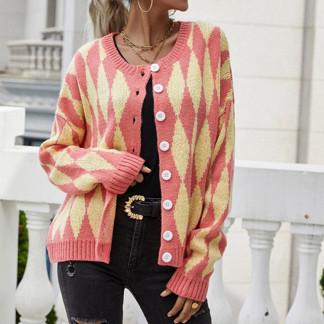 Célianne | Women's Diamond Knit Button Cardigan