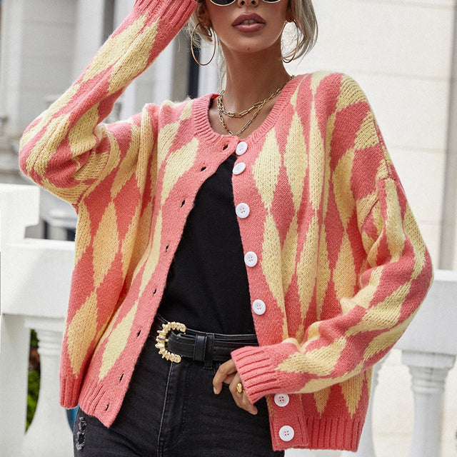 Célianne | Women's Diamond Knit Button Cardigan