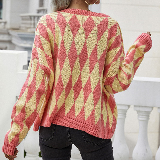 Célianne | Women's Diamond Knit Button Cardigan