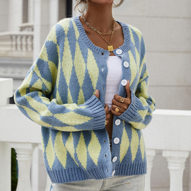 Célianne | Women's Diamond Knit Button Cardigan