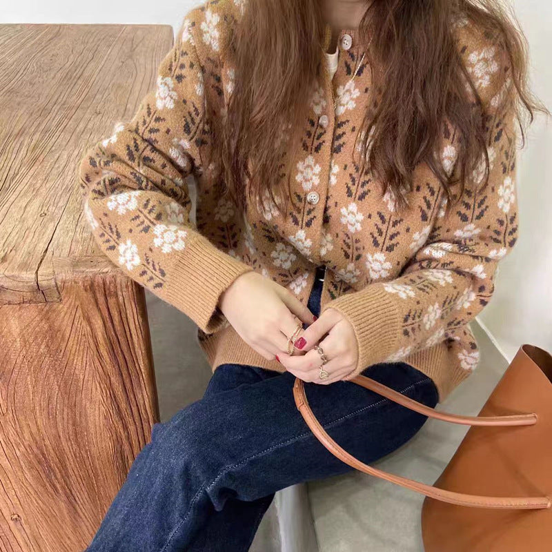 Fiorelle | Women's Vintage Floral Knit Cardigan