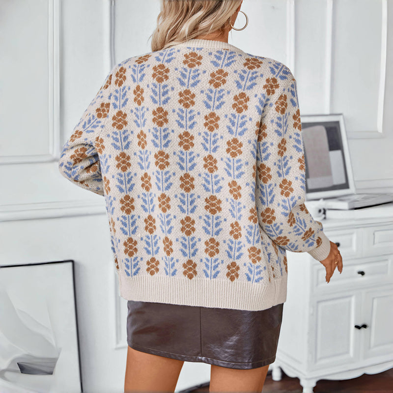Fiorelle | Women's Vintage Floral Knit Cardigan