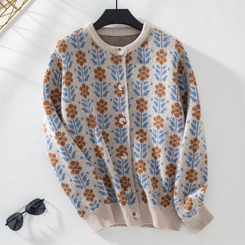Fiorelle | Women's Vintage Floral Knit Cardigan