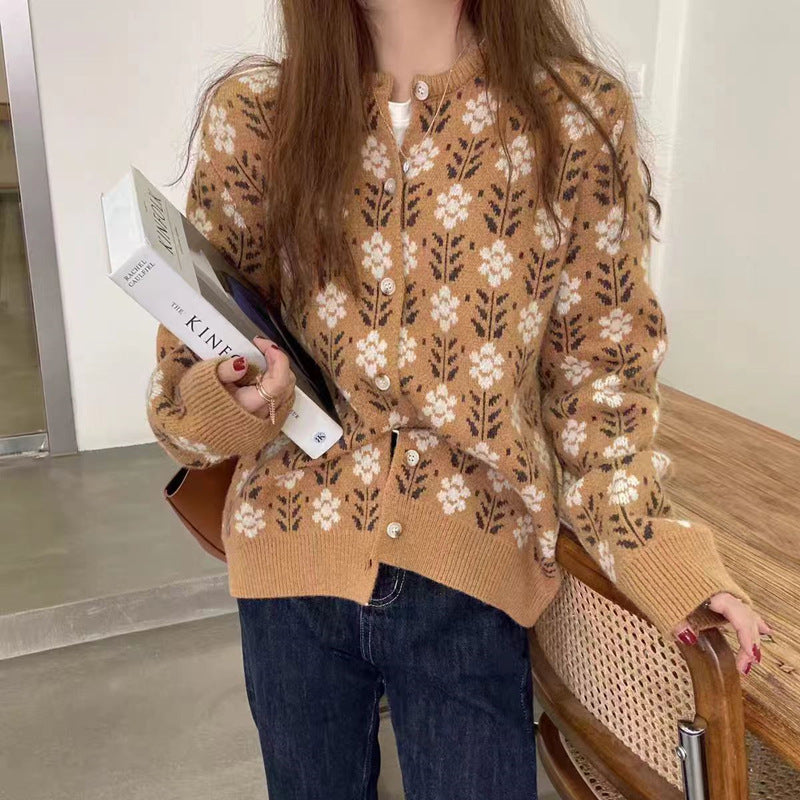 Fiorelle | Women's Vintage Floral Knit Cardigan