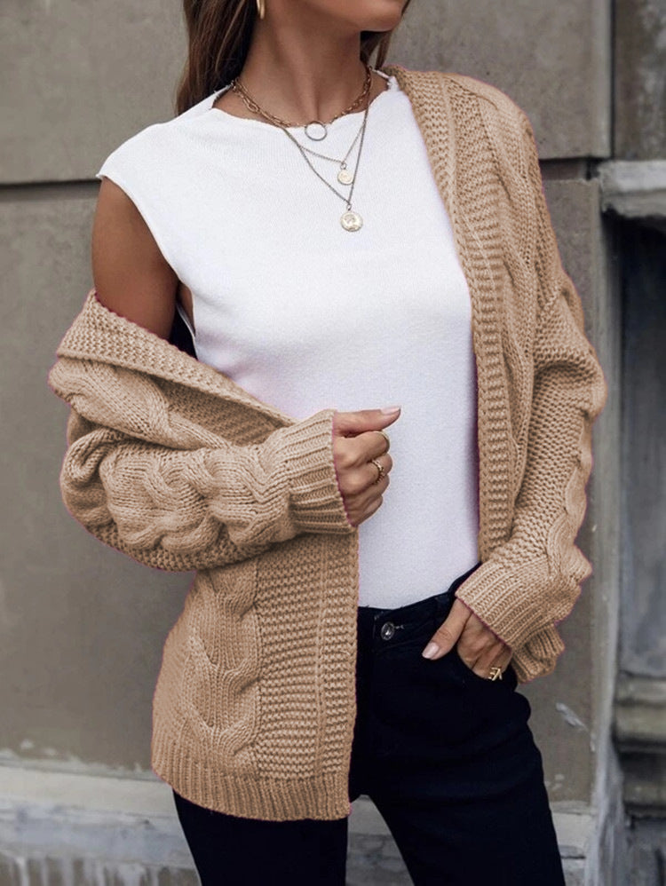 Soléanne | Women's Hooded Cable Knit Cardigan