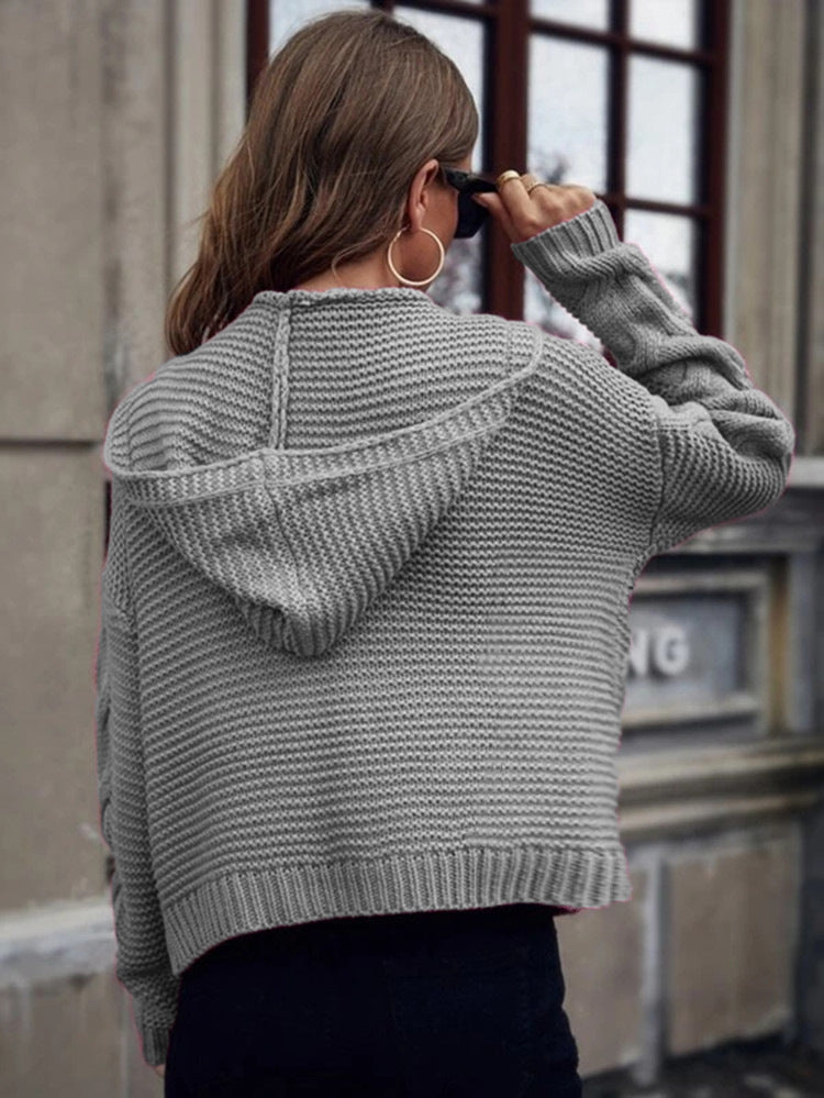 Soléanne | Women's Hooded Cable Knit Cardigan