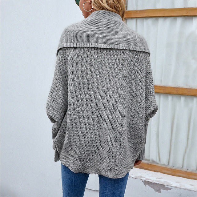 Virella | Oversized Shawl Collar Knit Cardigan