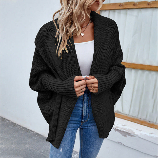 Virella | Oversized Shawl Collar Knit Cardigan