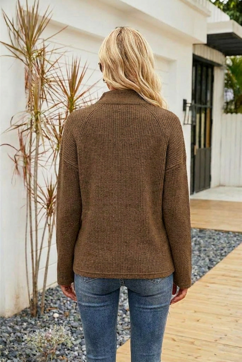 Celestelle | Women's Oversized Half-Zip Knitted Jumper