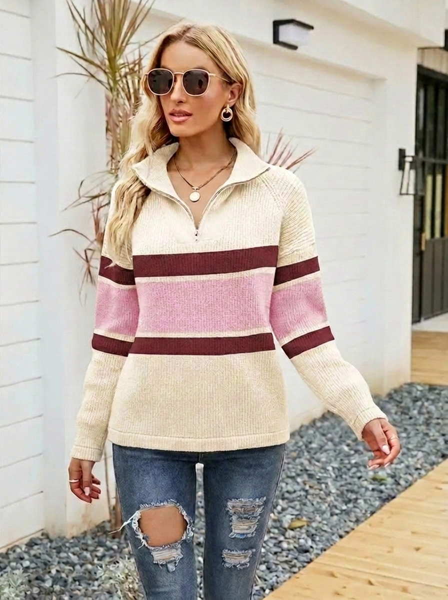Celestelle | Women's Oversized Half-Zip Knitted Jumper