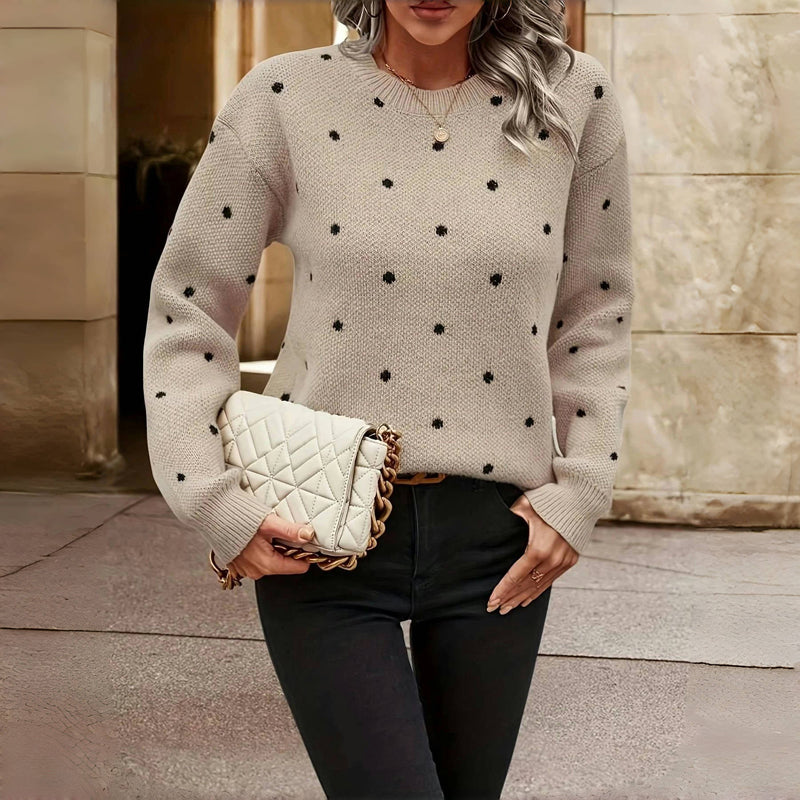 Maristelle | Women's Polka Dot Crew Neck Jumper