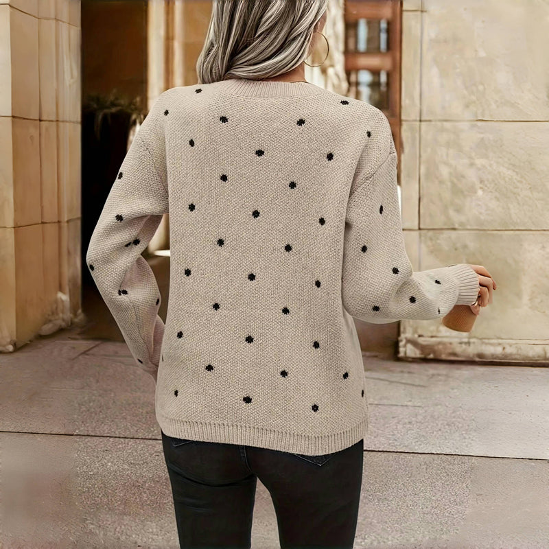 Maristelle | Women's Polka Dot Crew Neck Jumper