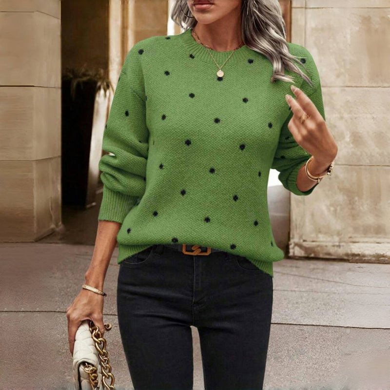 Maristelle | Women's Polka Dot Crew Neck Jumper