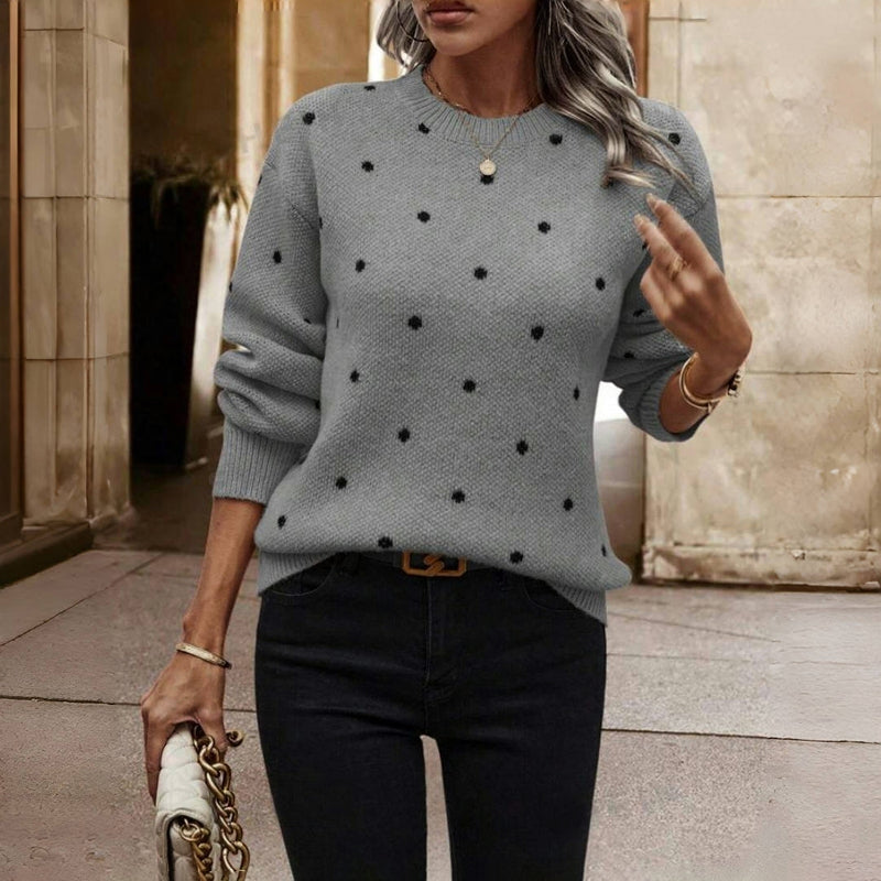 Maristelle | Women's Polka Dot Crew Neck Jumper