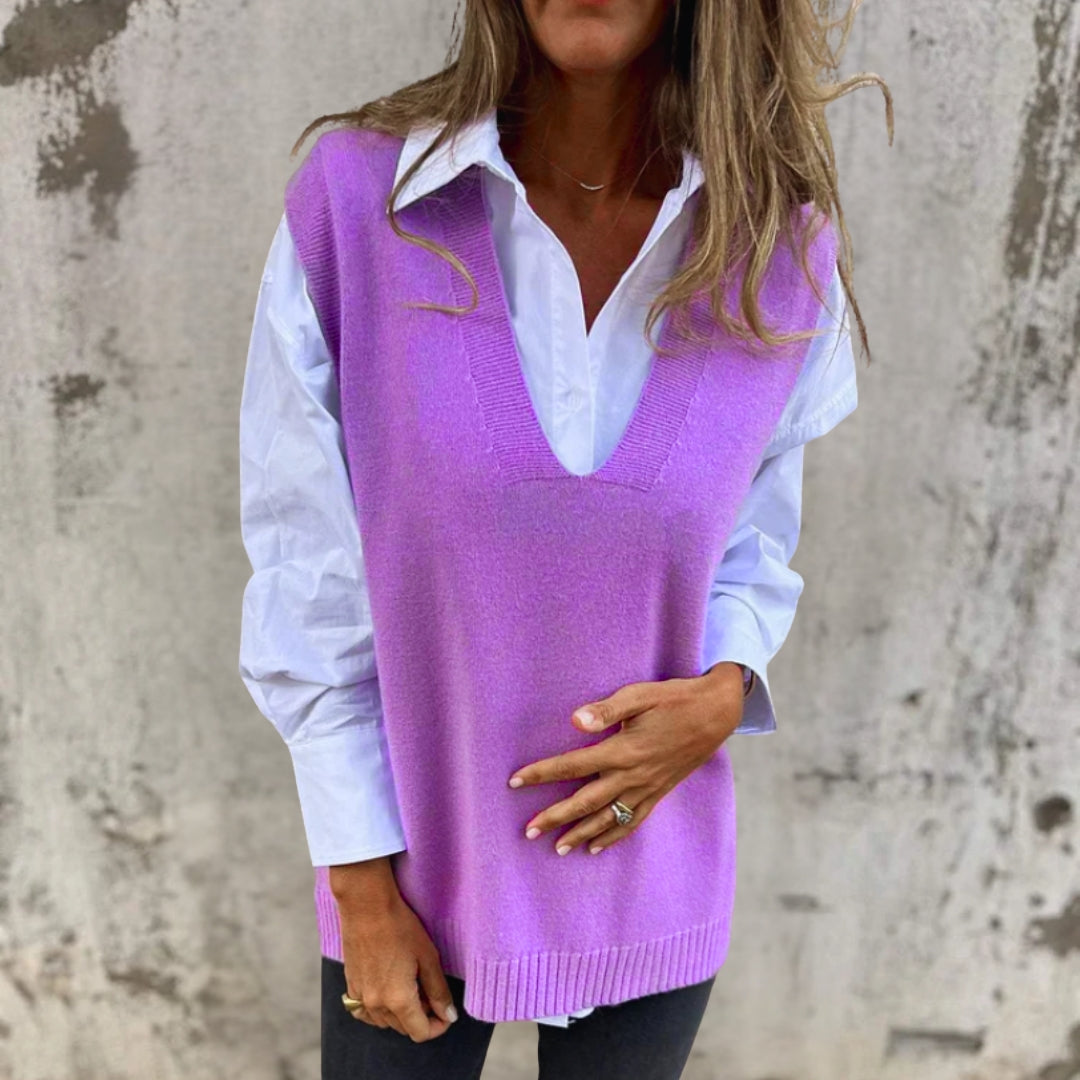 Darcy | Women's Oversized V-Neck Knitted Vest