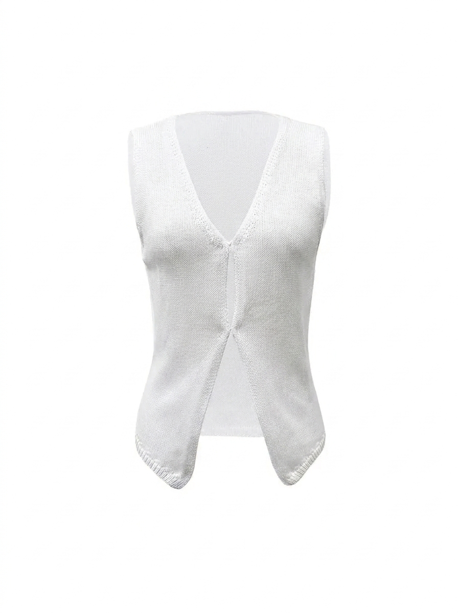 Lowenne | Women's Ribbed V-Neck Knitted Vest