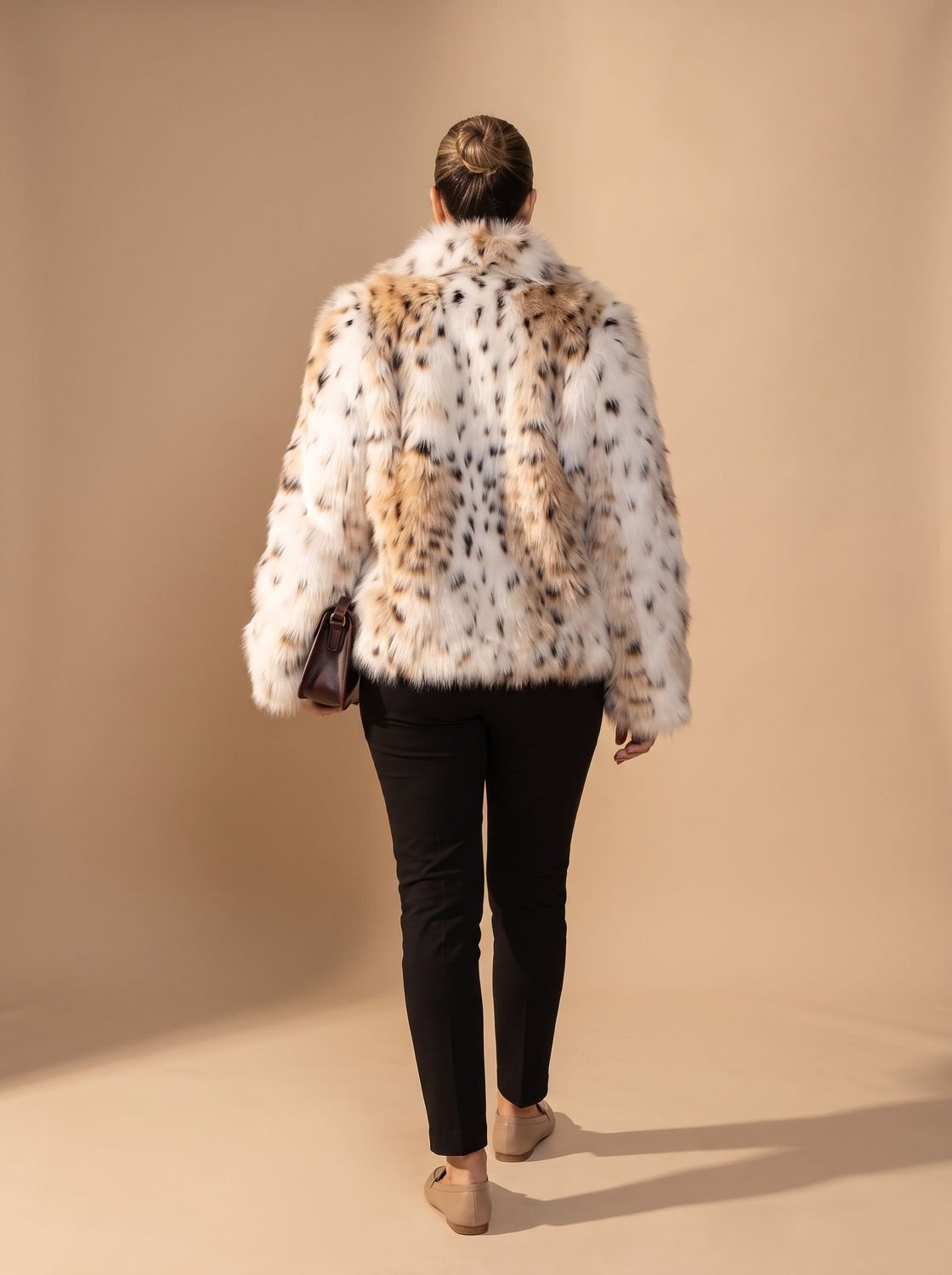 Emily | Leopard Print Cropped Faux Fur Coat