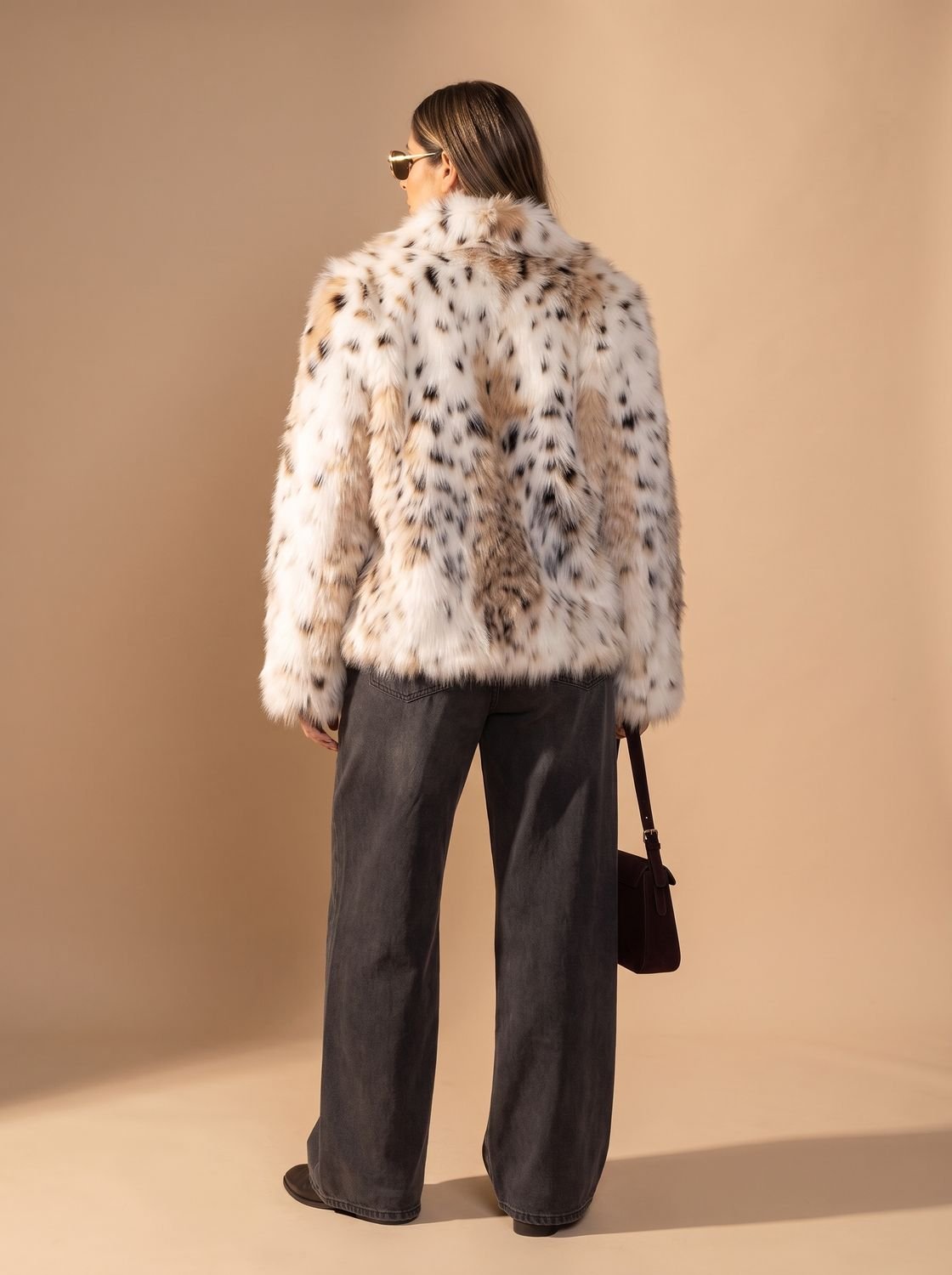 Emily | Leopard Print Cropped Faux Fur Coat
