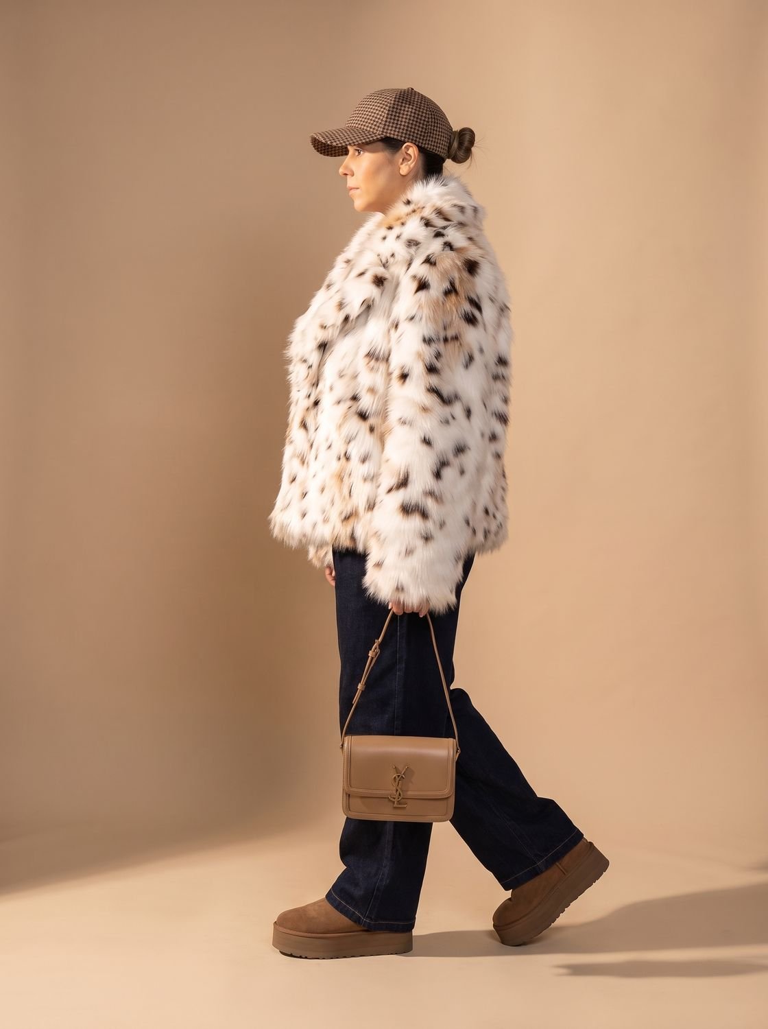 Emily | Leopard Print Cropped Faux Fur Coat