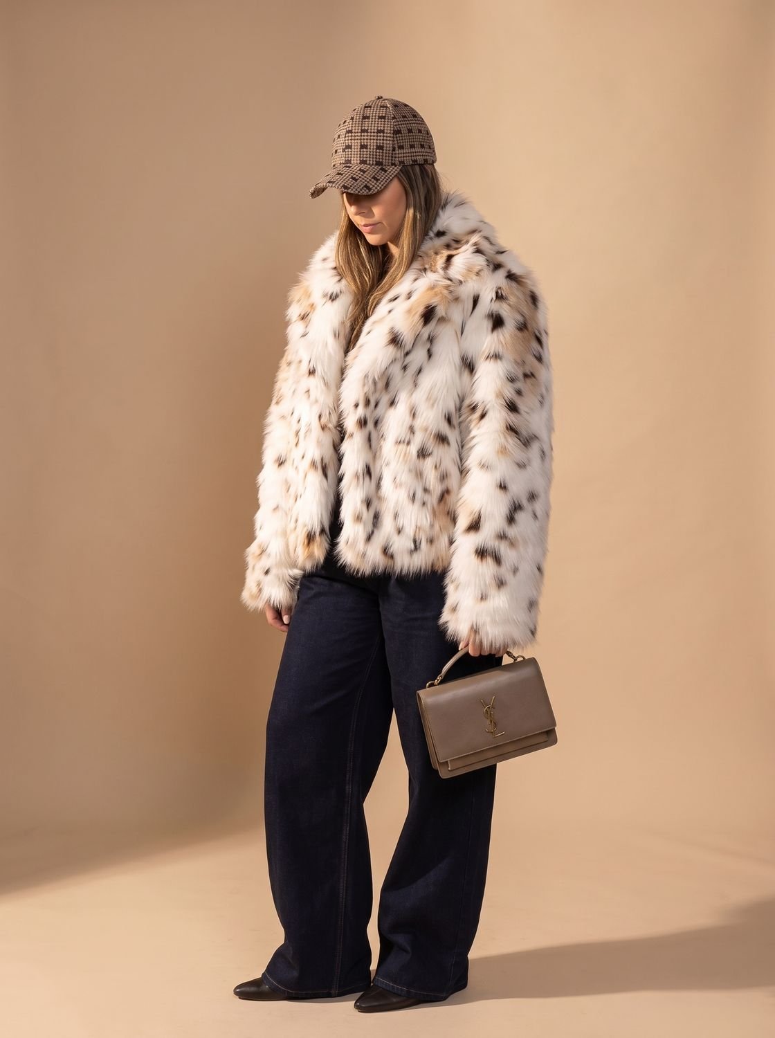 Emily | Leopard Print Cropped Faux Fur Coat