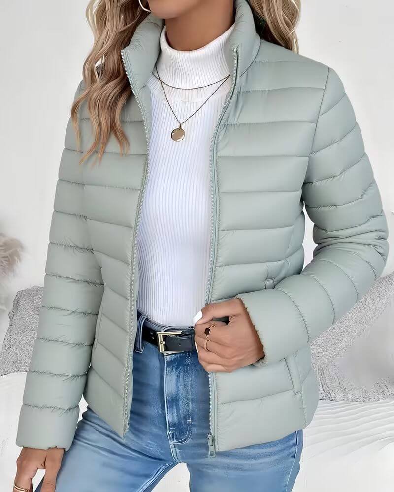 Sienna | Cropped Puffer Jacket with Stand Collar