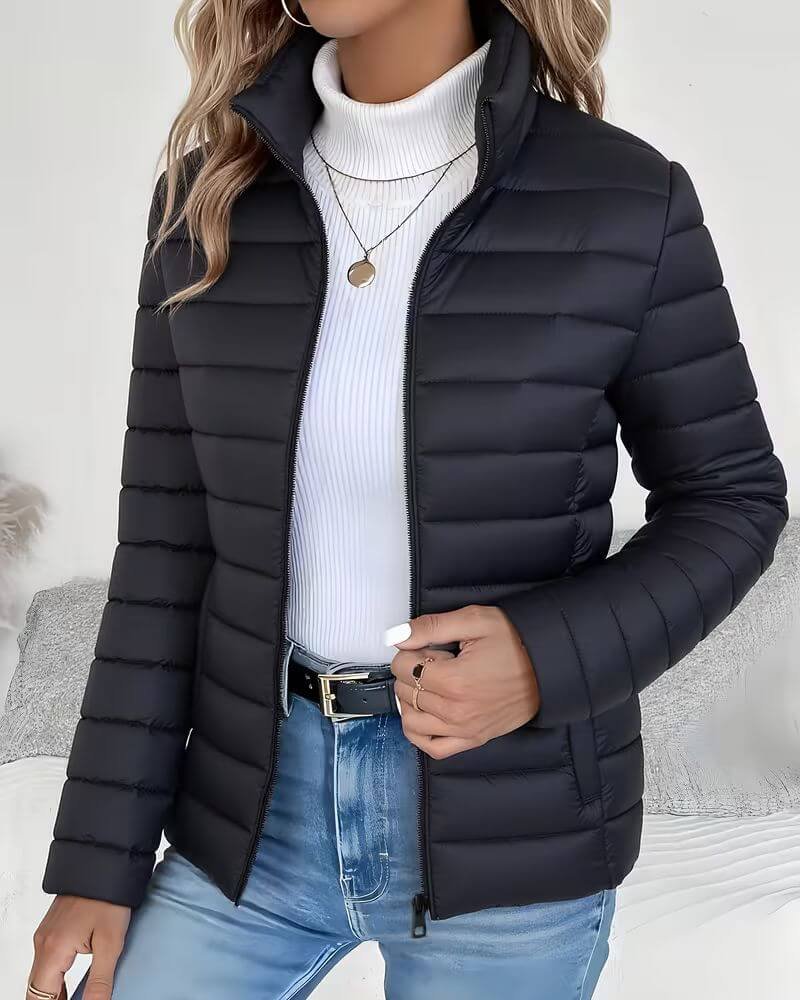 Sienna | Cropped Puffer Jacket with Stand Collar