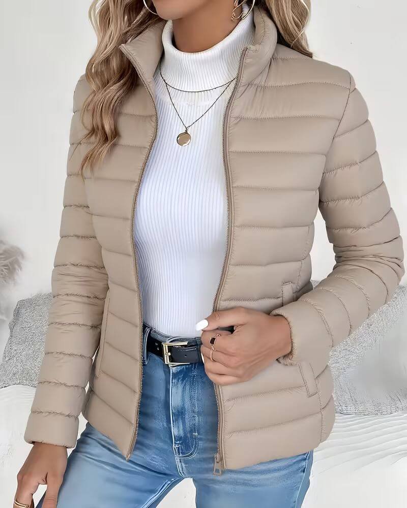 Sienna | Cropped Puffer Jacket with Stand Collar