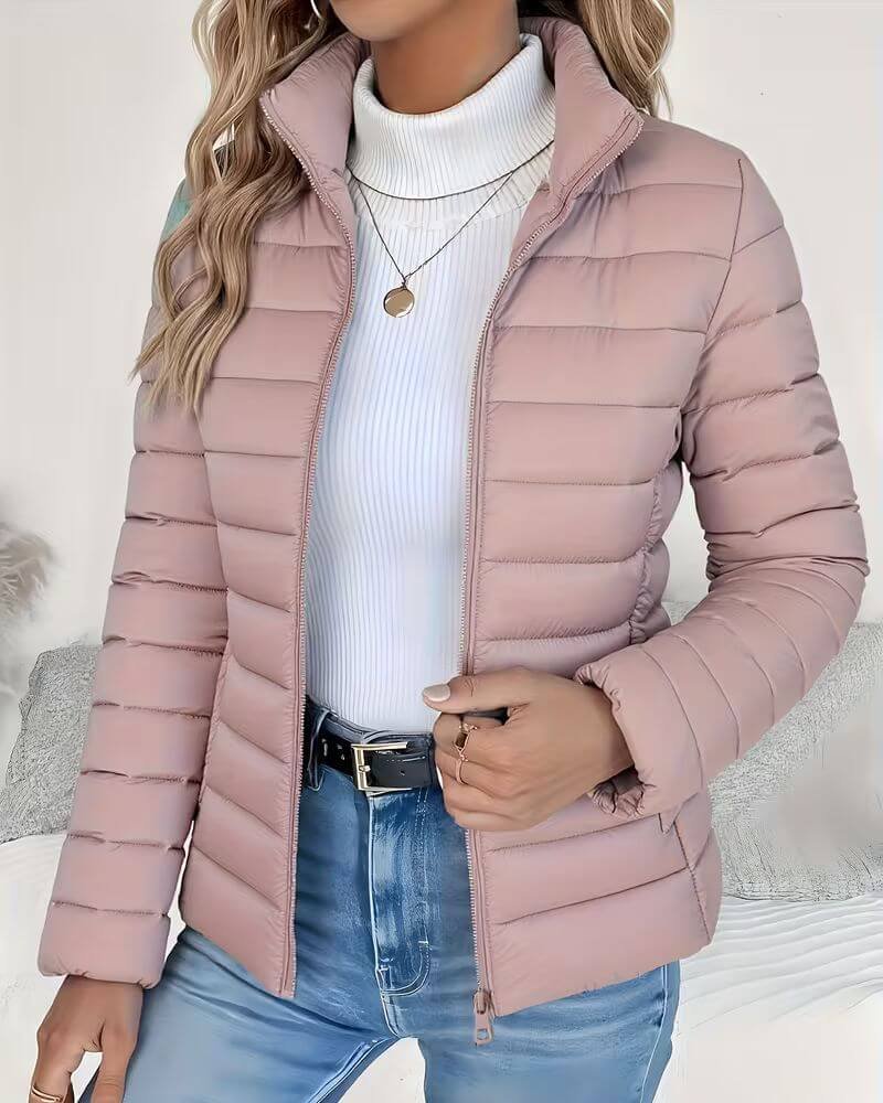 Sienna | Cropped Puffer Jacket with Stand Collar