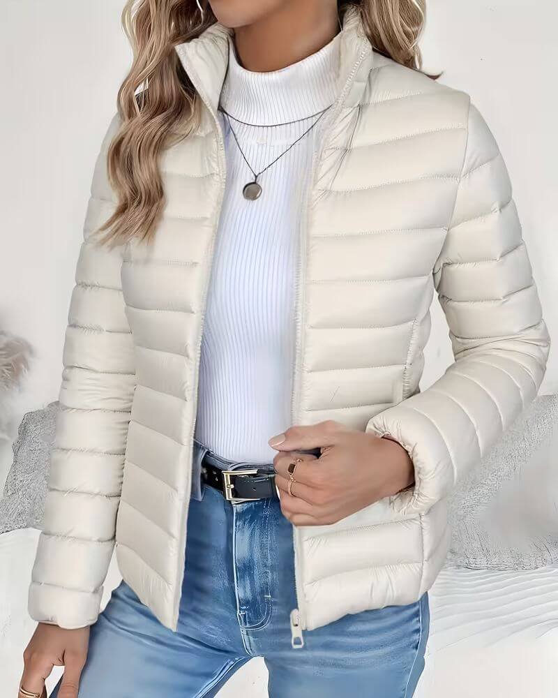Sienna | Cropped Puffer Jacket with Stand Collar