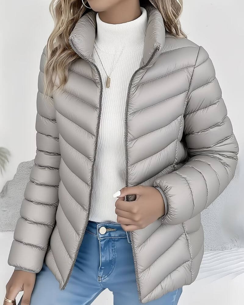 Sienna | Cropped Puffer Jacket with Stand Collar