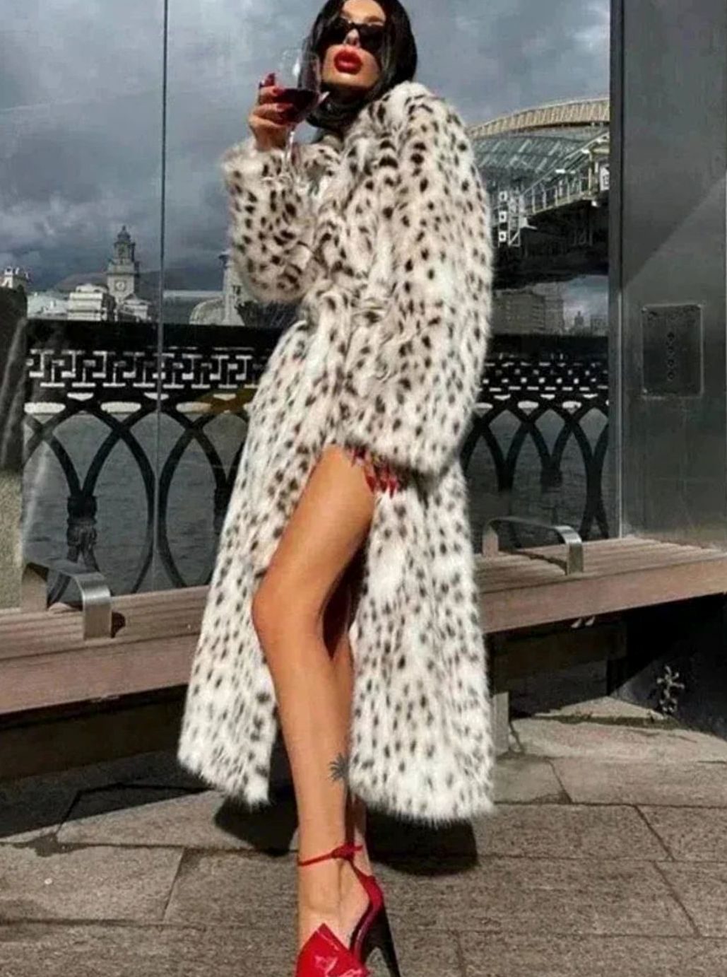 Marisol | Long Leopard Print Faux Fur Coat