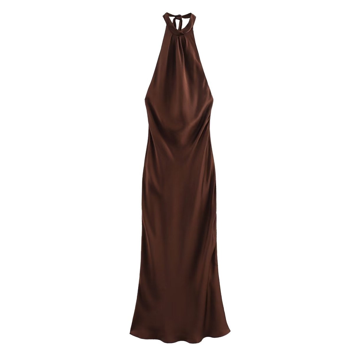 Orla | Women's Satin Halter-Neck Maxi Dress
