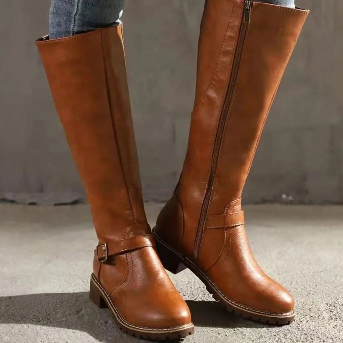 Sienna | Women's Knee-High Buckle Block Heel Boots
