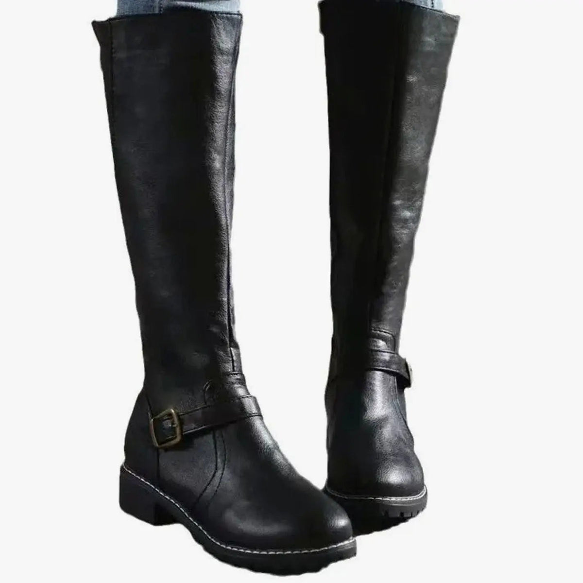 Sienna | Women's Knee-High Buckle Block Heel Boots