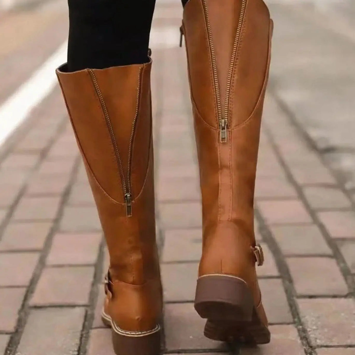 Sienna | Women's Knee-High Buckle Block Heel Boots