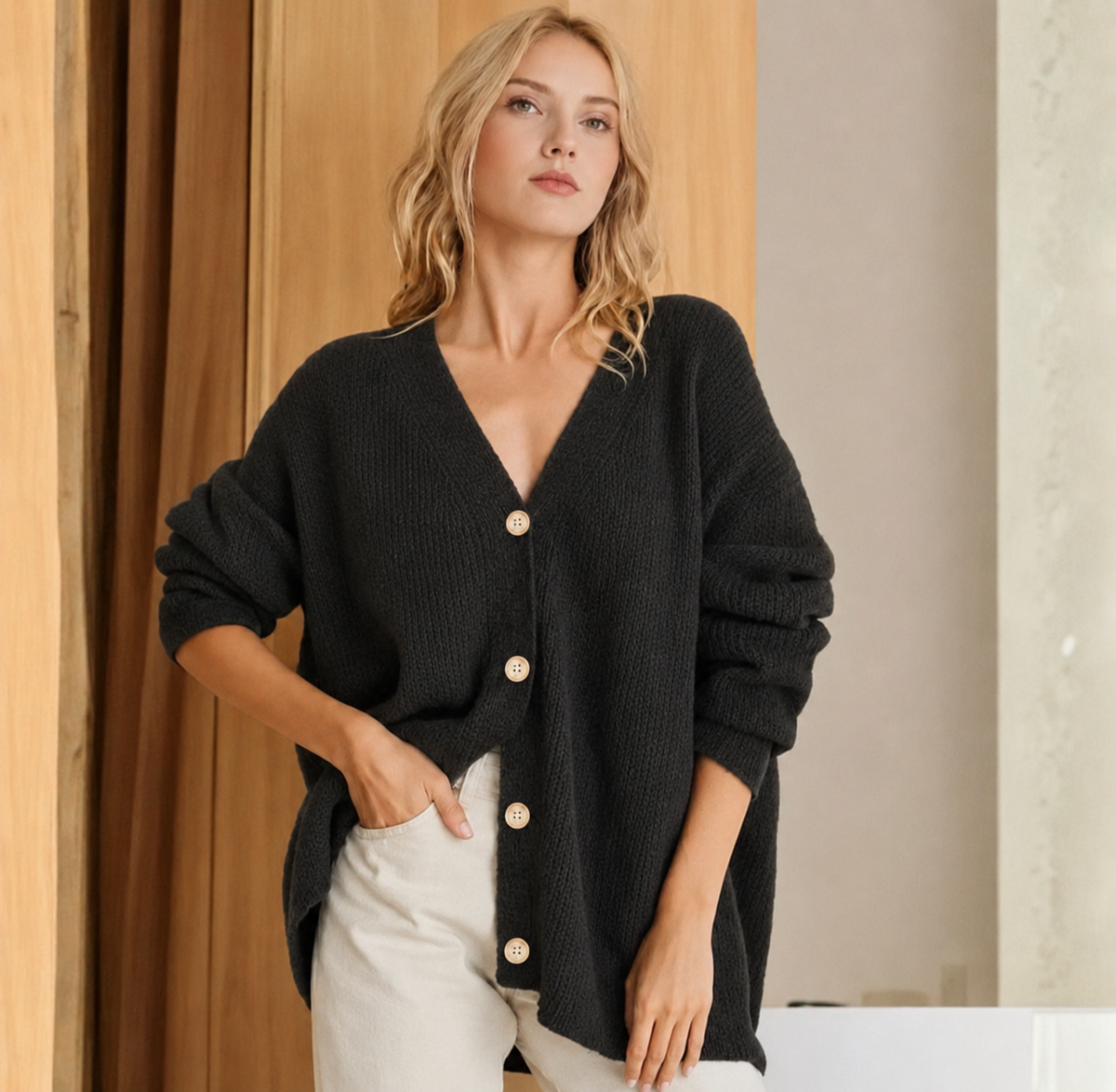 Maeve | Women's Longline Ribbed Cardigan