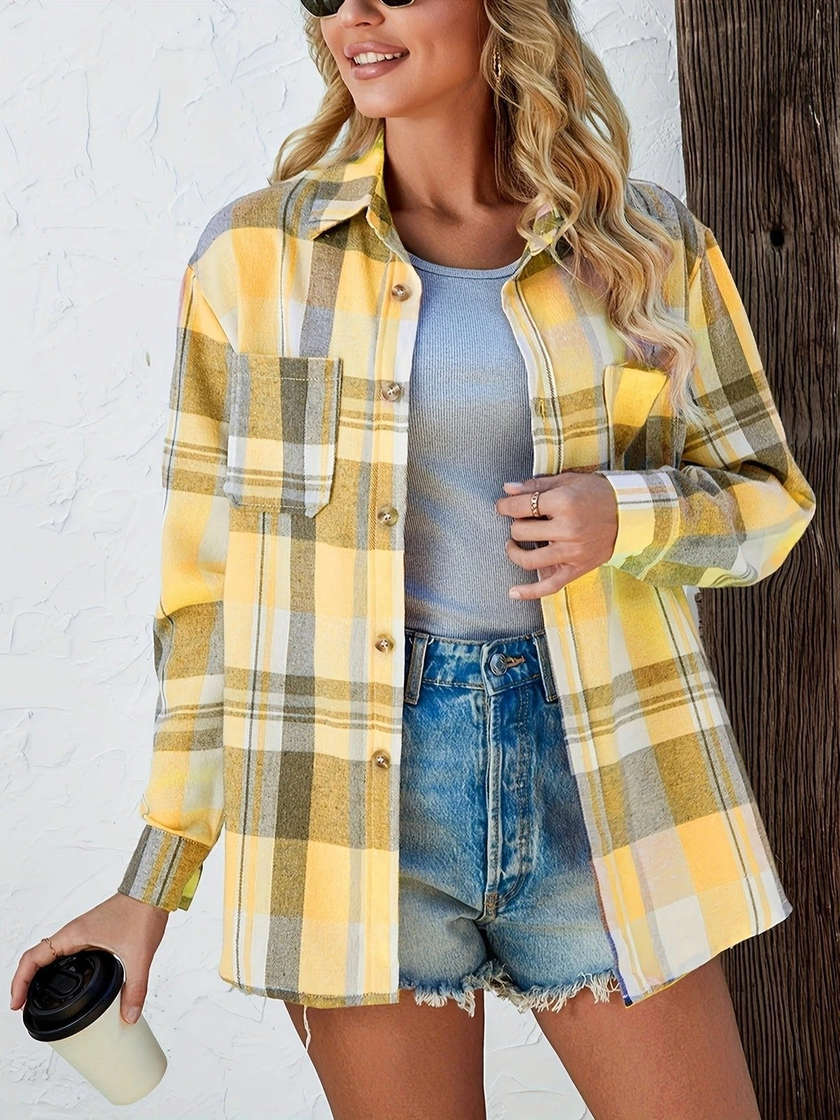 Violette | Women's Oversized Plaid Flannel Shirt