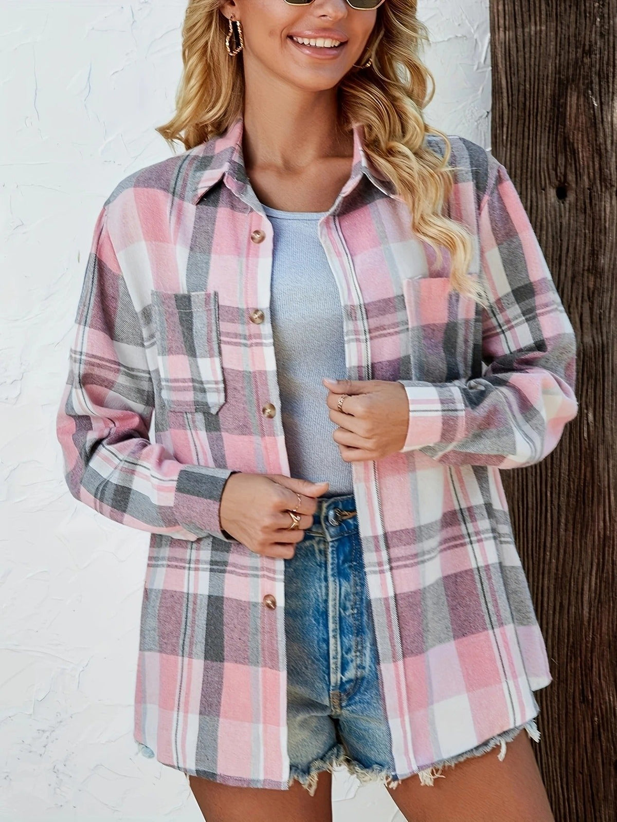 Violette | Women's Oversized Plaid Flannel Shirt