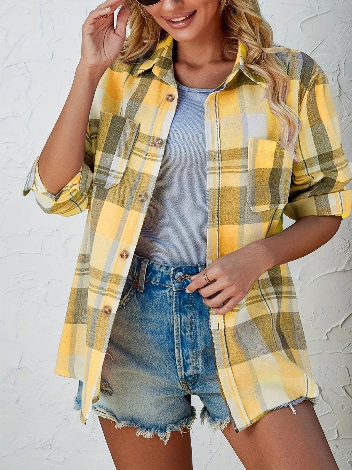 Violette | Women's Oversized Plaid Flannel Shirt