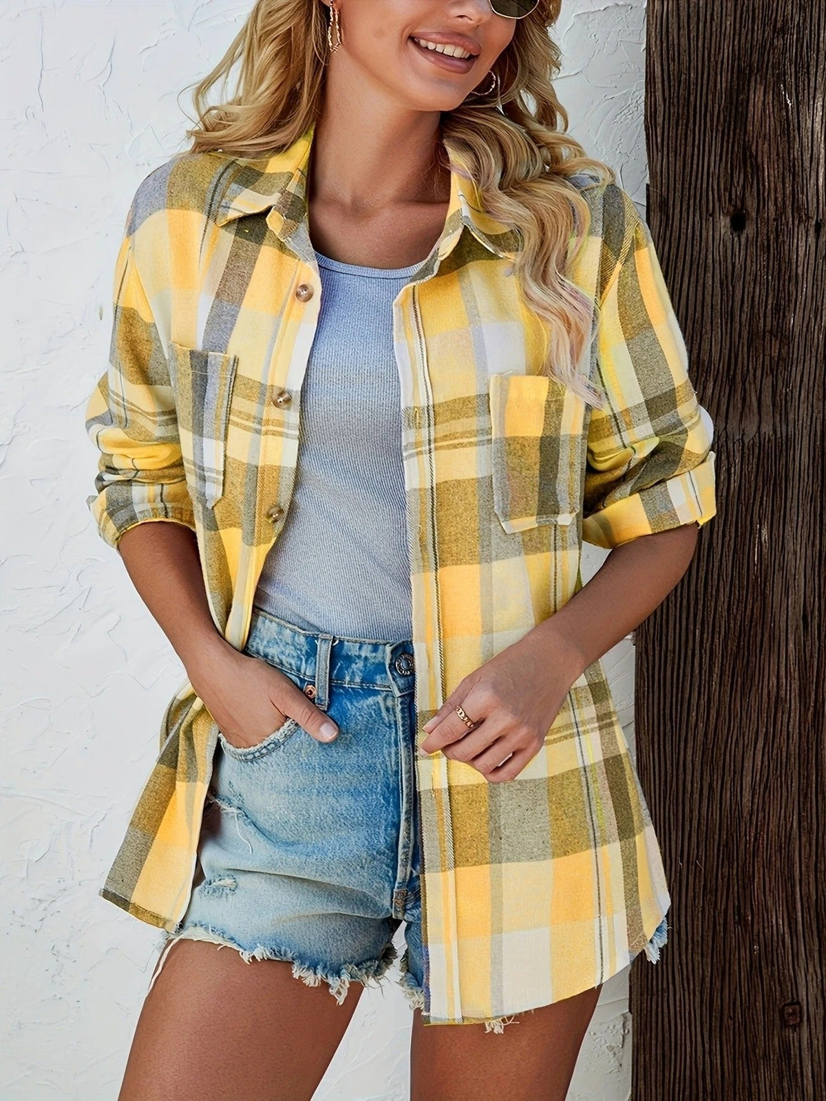 Violette | Women's Oversized Plaid Flannel Shirt