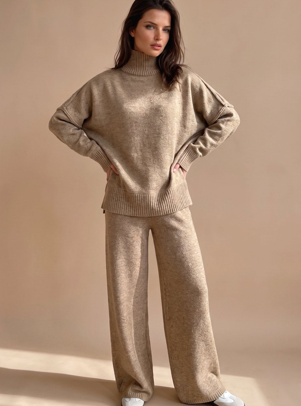 Maren | Oversized Turtleneck Wide-Leg Lounge Set
